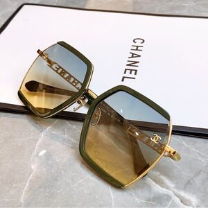 Chanel Gradient Brown Lens Square Sunglasses OS